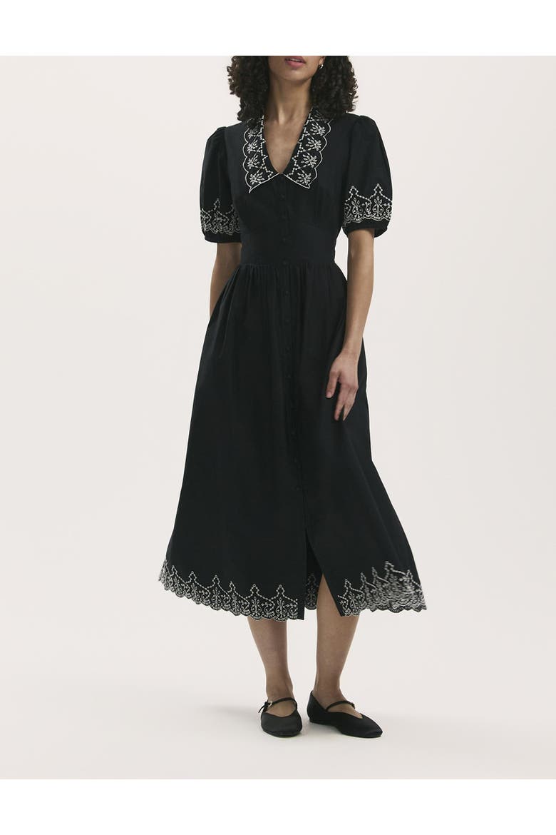 Arianna Embroidered Cotton Midi Dress
