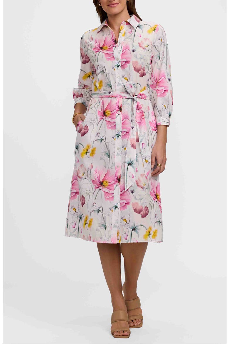 Esther Floral Belted Cotton Shirtdress