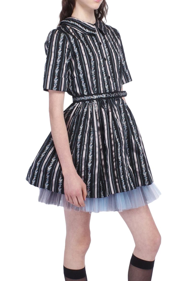 Ribbon Roses Belted Mini Dress