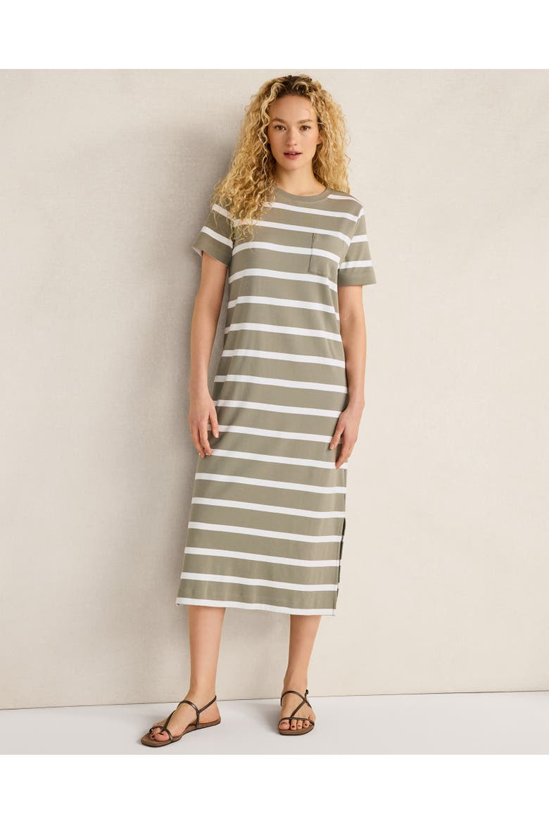 Organic Cotton Interlock Striped Short Sleeve Dress