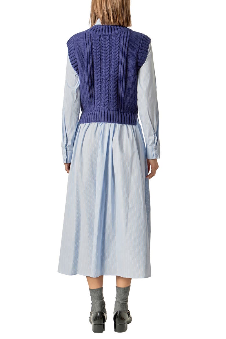 Vest Mixed Media Maxi Shirtdress
