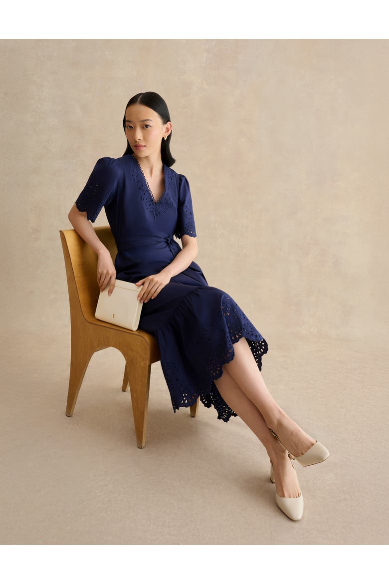 Meghan Broderie Cutwork Midi Dress