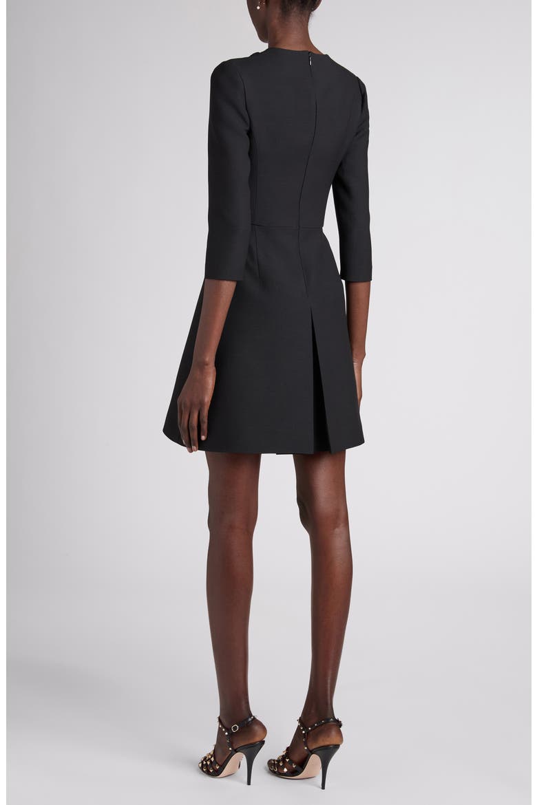 Bow Embellished Pleated Minidress