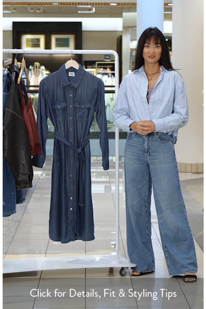 Soft Denim Belted Midi Shirtdress