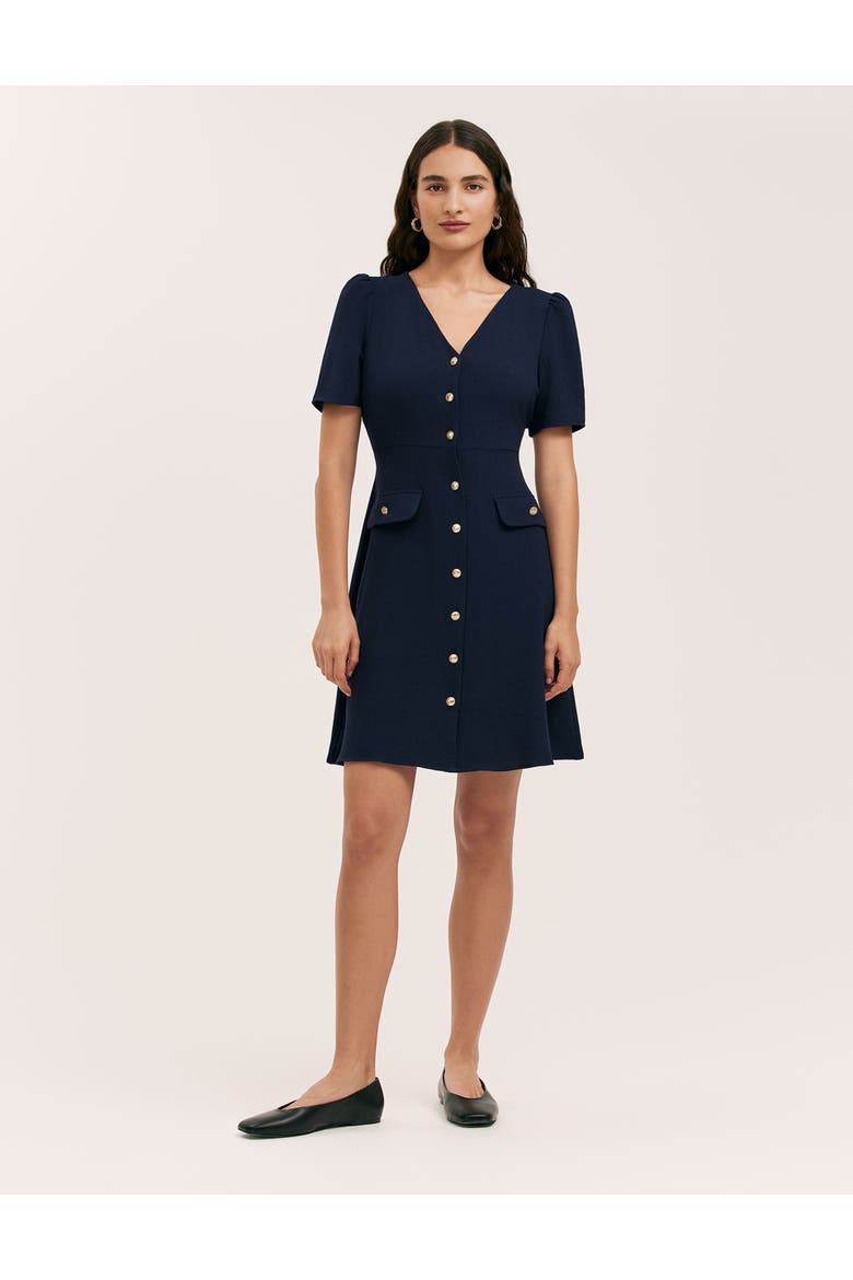 Lucille Crepe Button Front Mini Dress