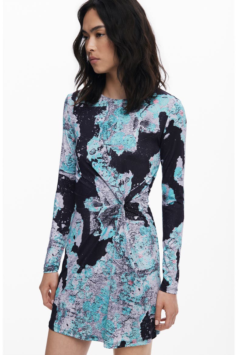 Lacroix Print Long Sleeve Twist Detail Minidress