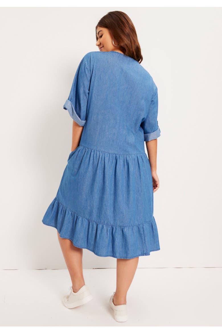 Ruffled Denim Dress