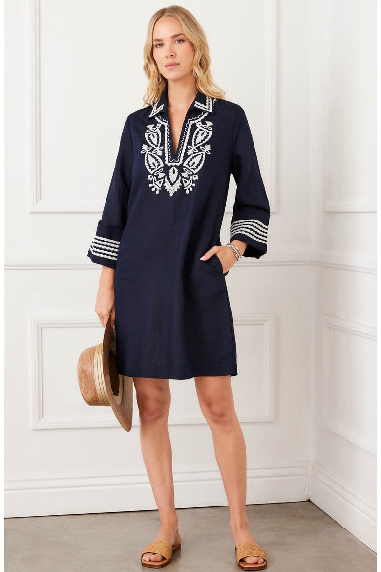 Embroidered Shift Dress