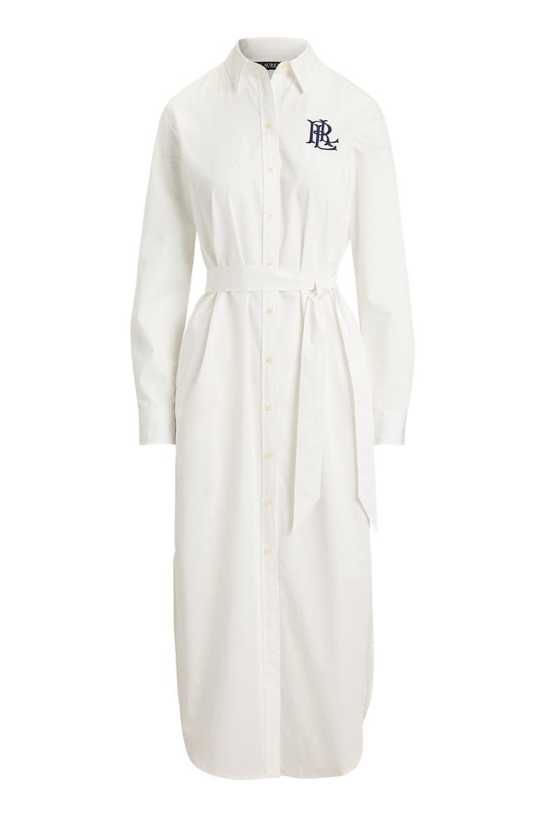 Amity Chest Logo Tie Waist Maxi Shirtdress