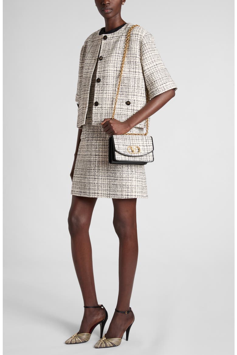 Short Sleeve Tweed Minidress