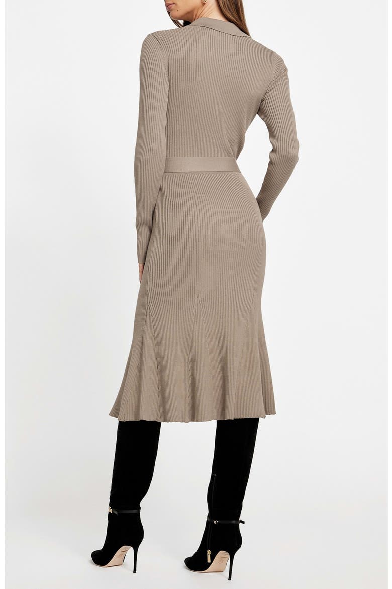 Agathe Rib Polo Midi Sweater Dress