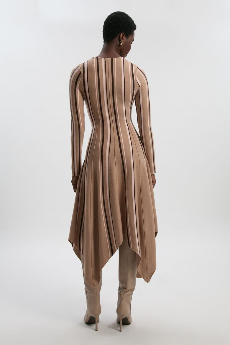 Asymmetric Hem Knit Midi Dress