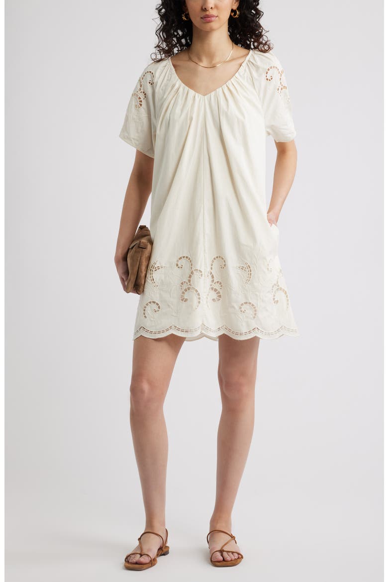 Schiffly Cutwork Embroidery Minidress