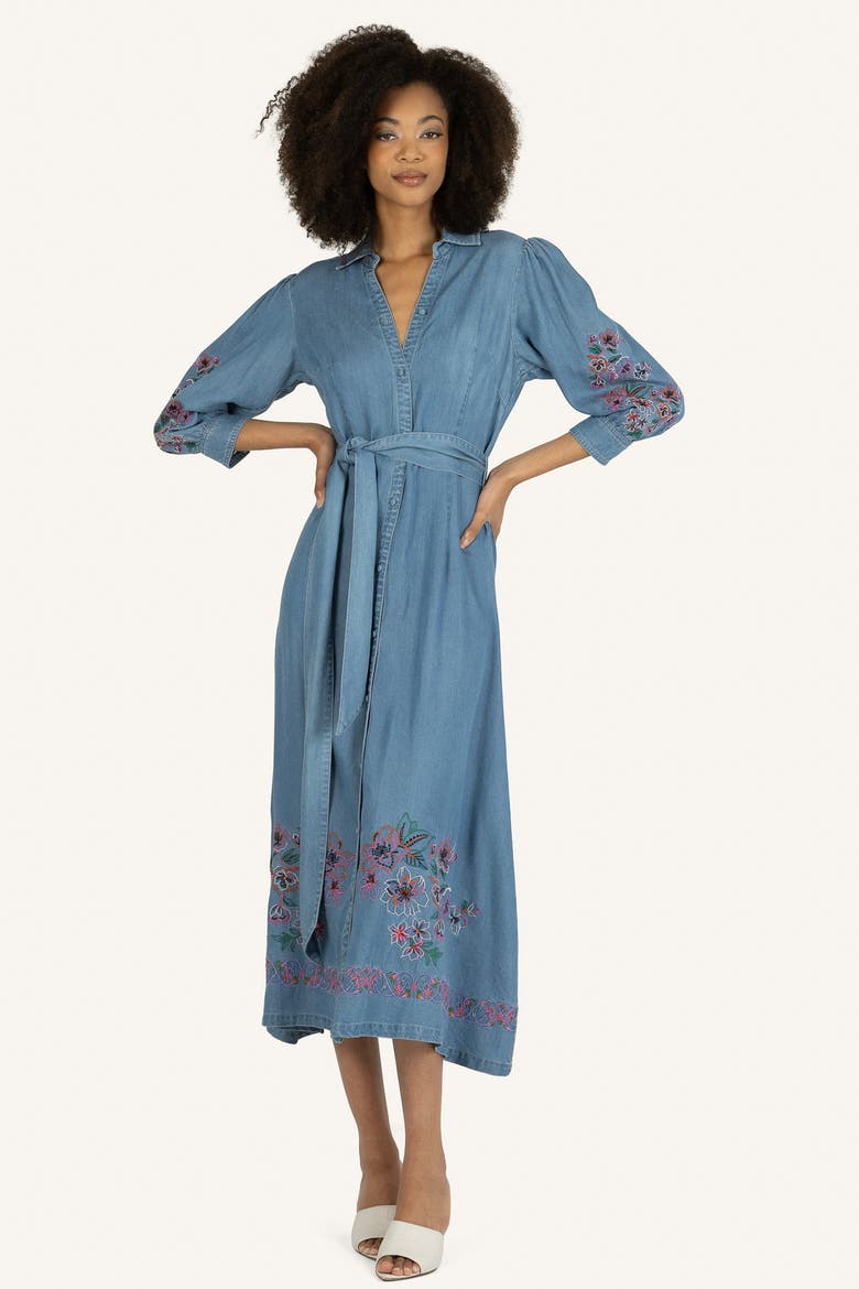 Lynn Dress with Flower Embroidery
