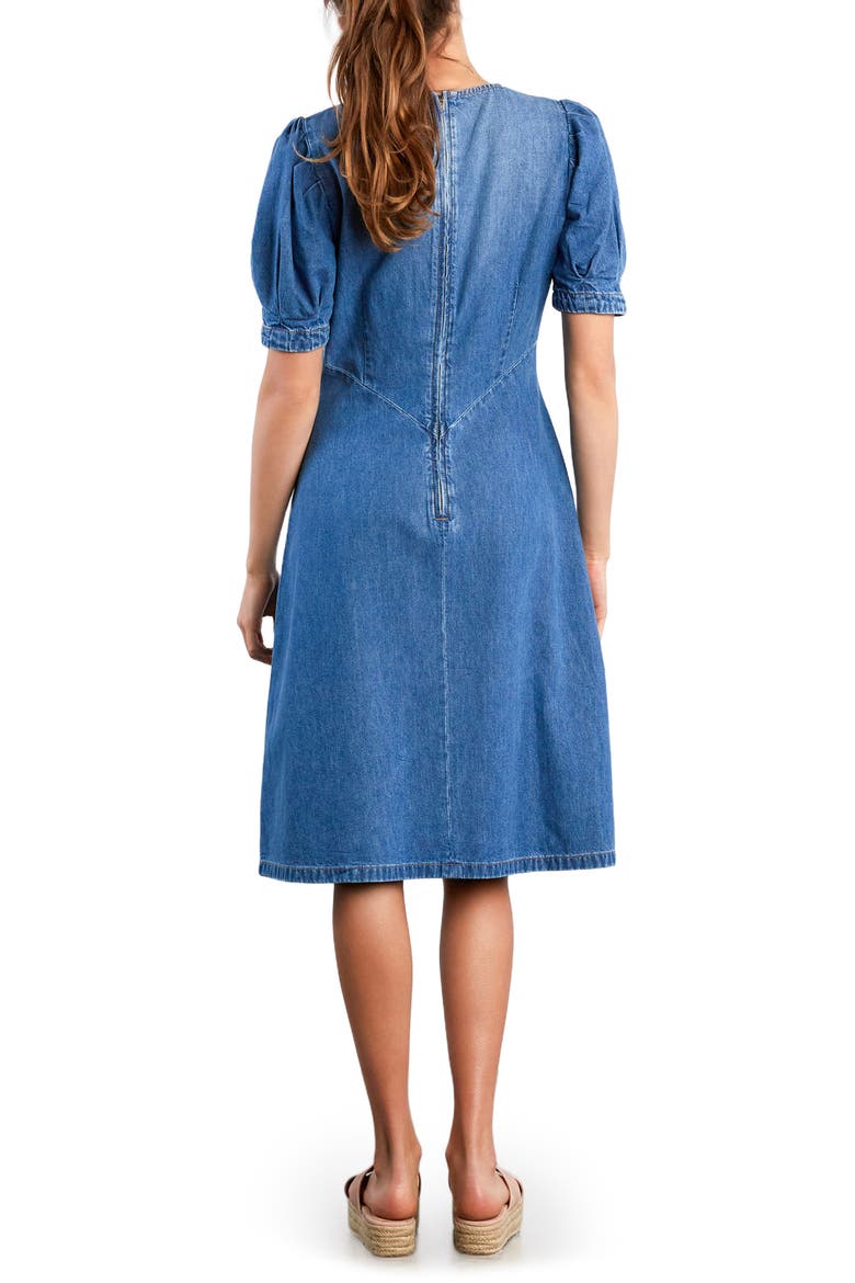 Blossom Puff Sleeve Denim Dress