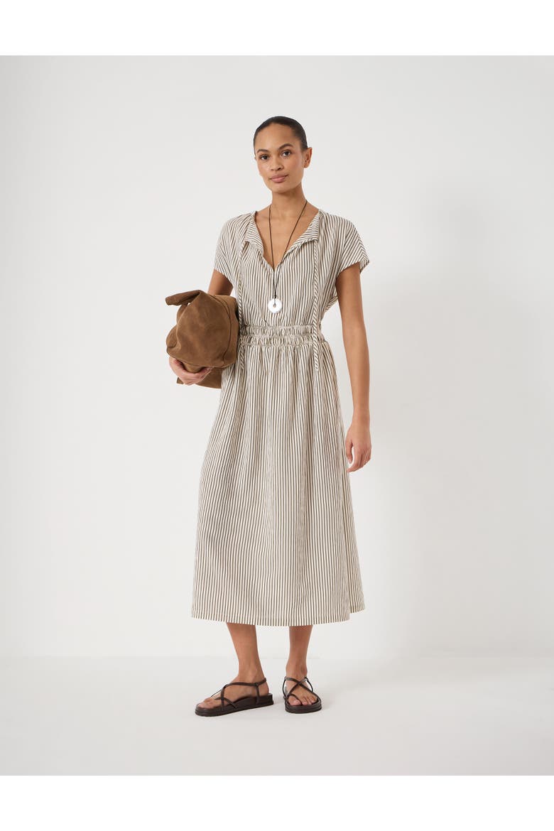 Nika Smocked Waistband Cotton Midi Dress