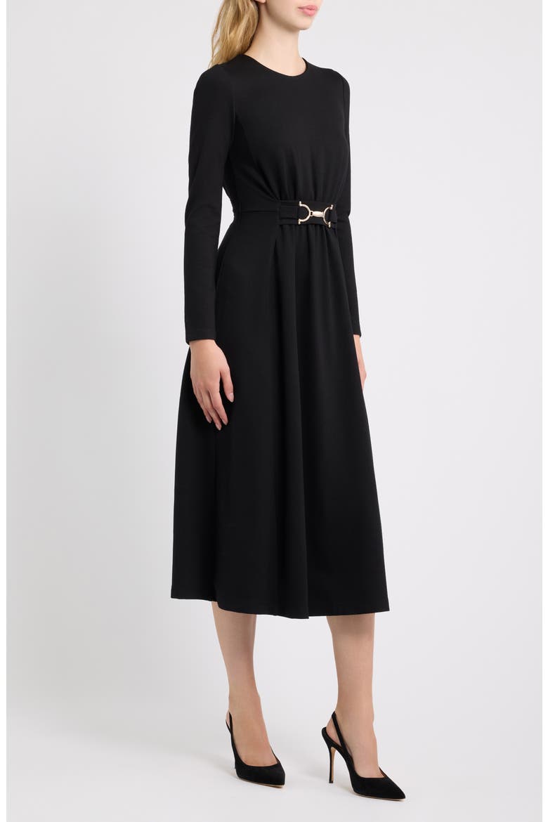 Long Sleeve Fit & Flare Midi Dress