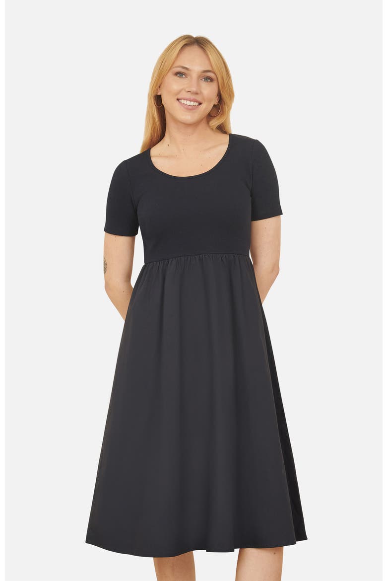 Jersey Top And Cotton Midi Dress