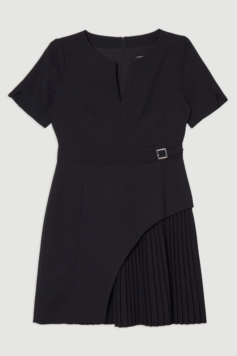 Military Pleat Mini Dress