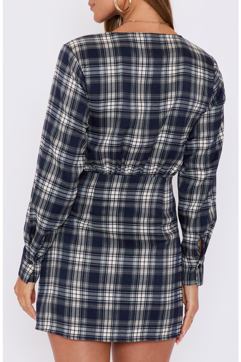 Collette Wrap Front Long Sleeve Mini Shirtdress