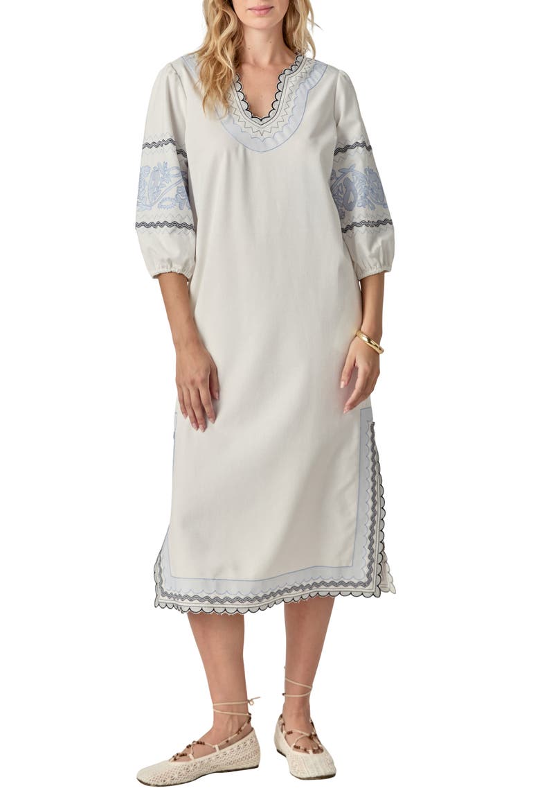 Embroidered Midi Dress