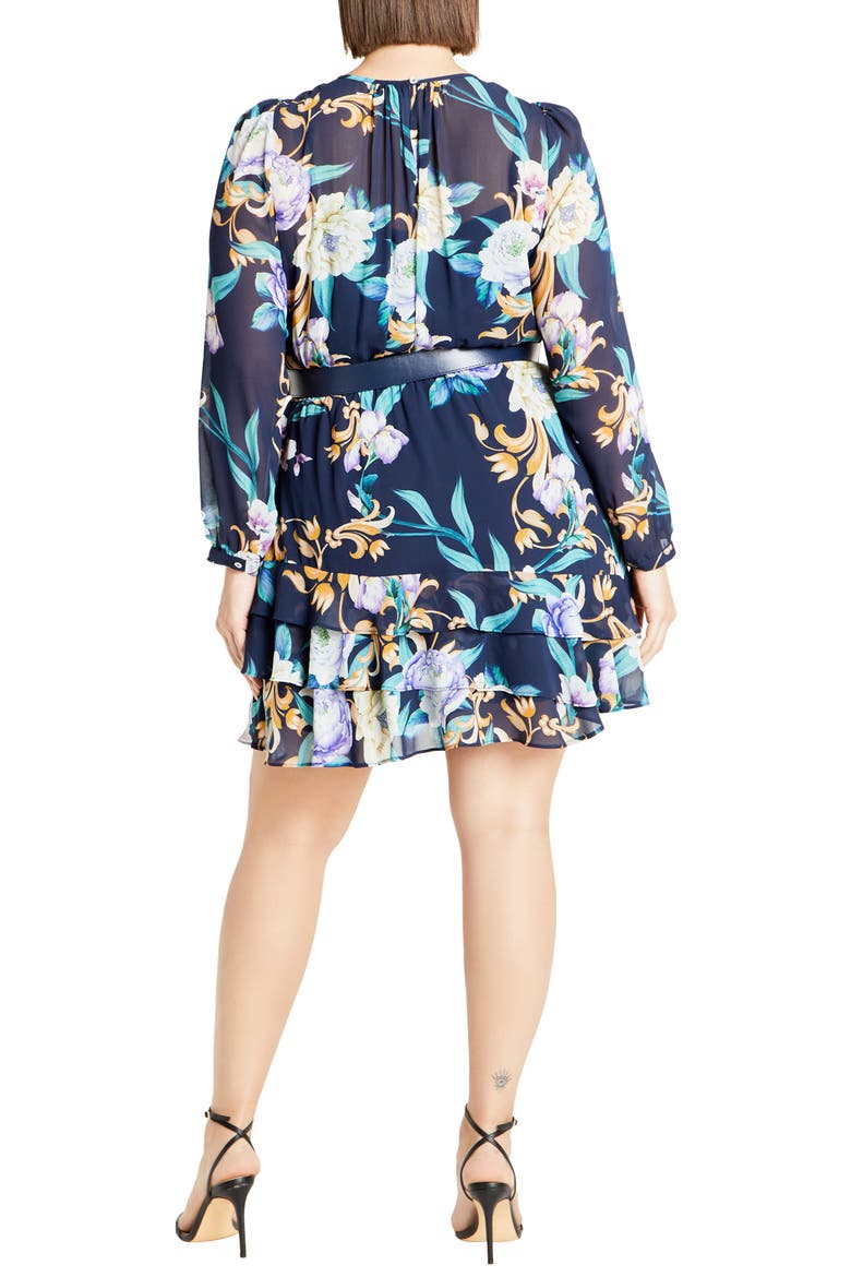 Lyra Violet Floral Belted Minidress