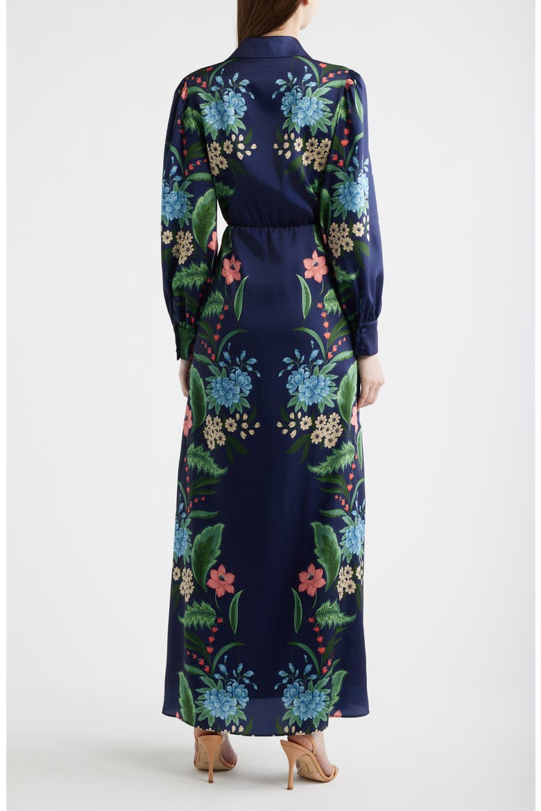 Floral Print Long Sleeve Maxi Shirtdress