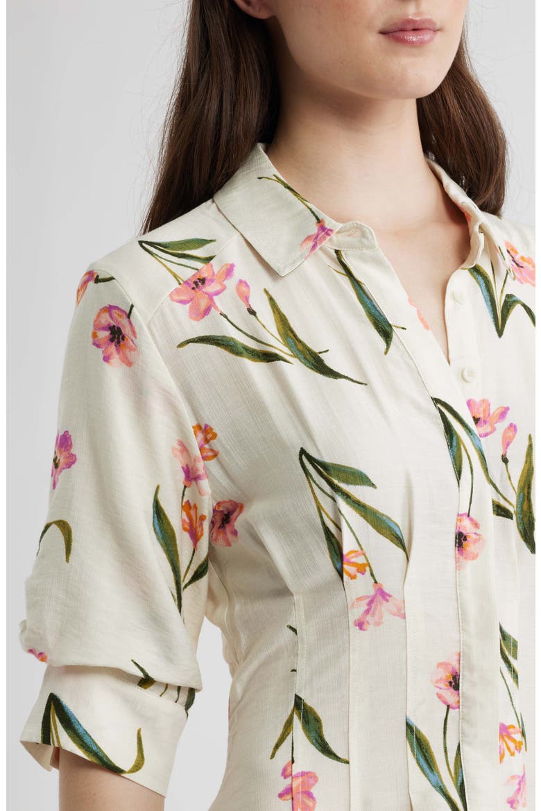 Print Puff Sleeve Maxi Dress