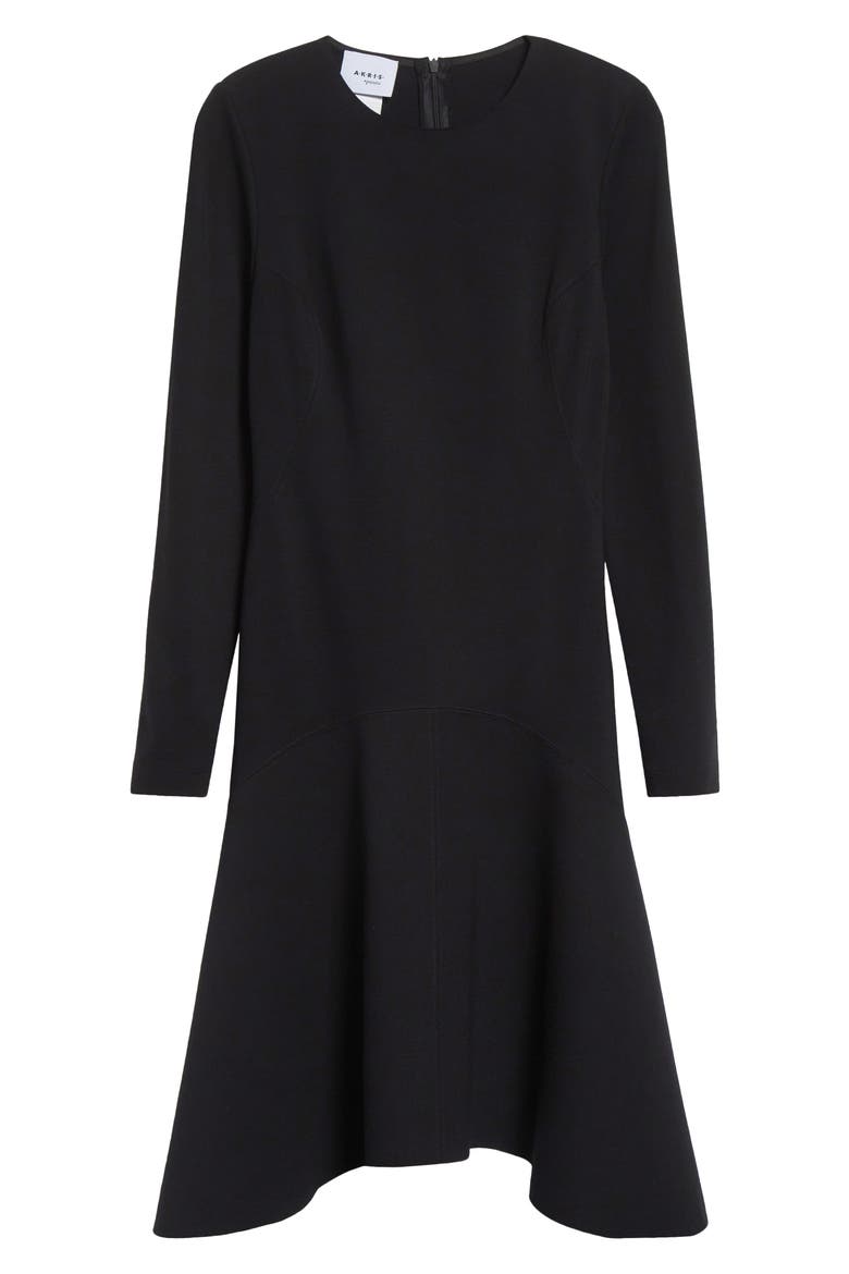 Long Sleeve Asymmetric Midi Dress