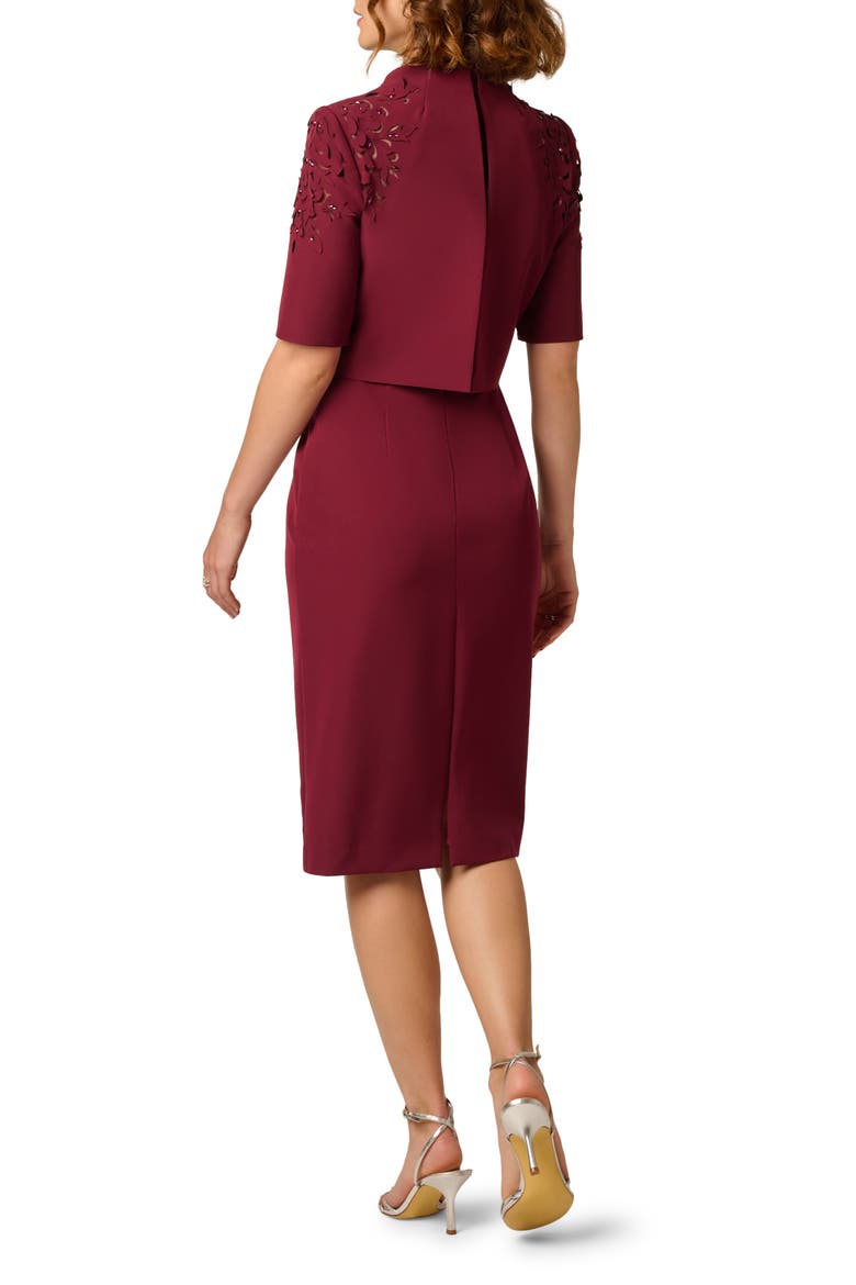 Cutout Stretch Crepe Popover Sheath Dress