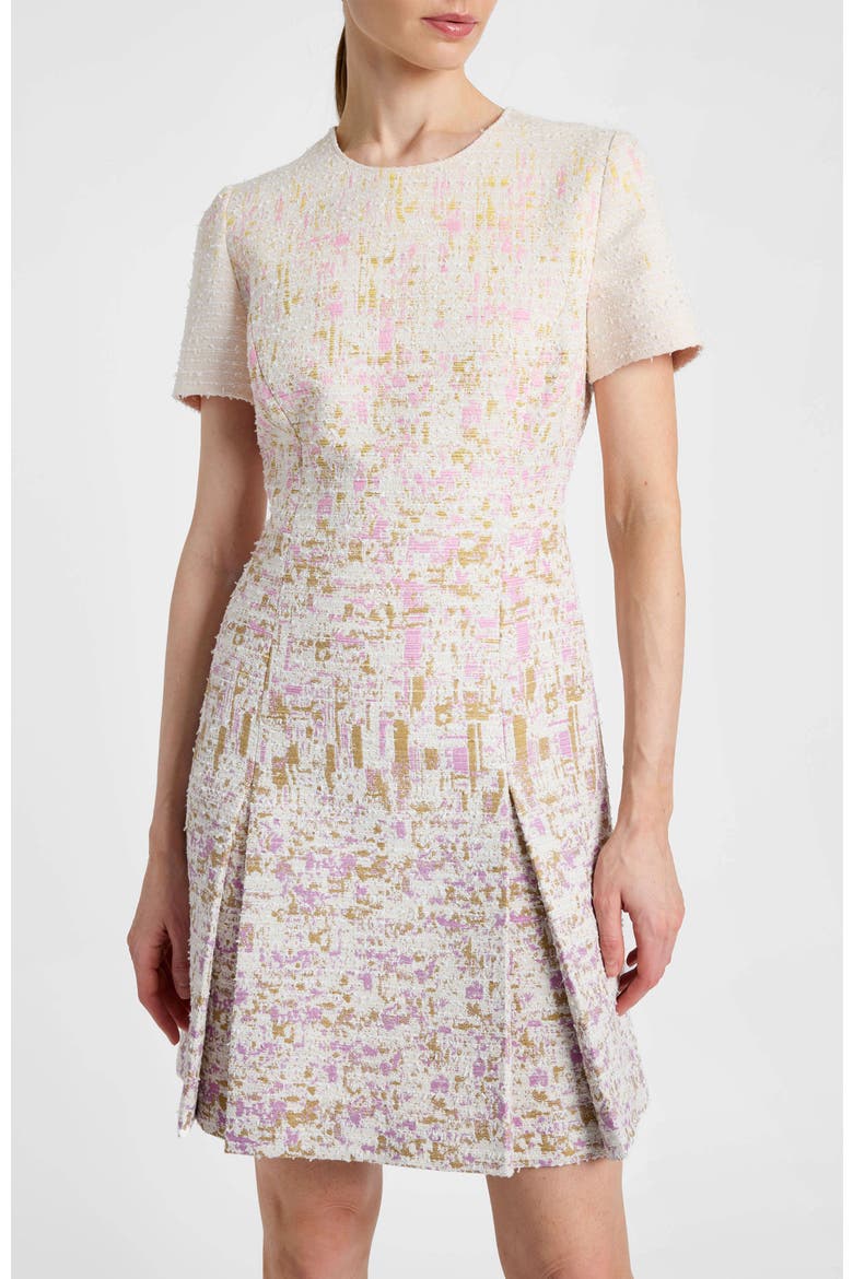 Indira Short Sleeve A-Line Dress in Ombré Jacquard