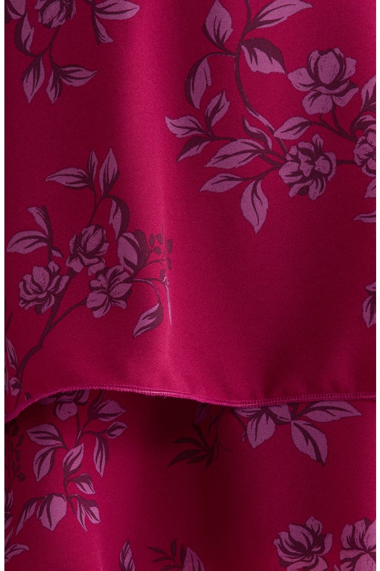 Zurum Floral Print Fringe Long Sleeve Dress