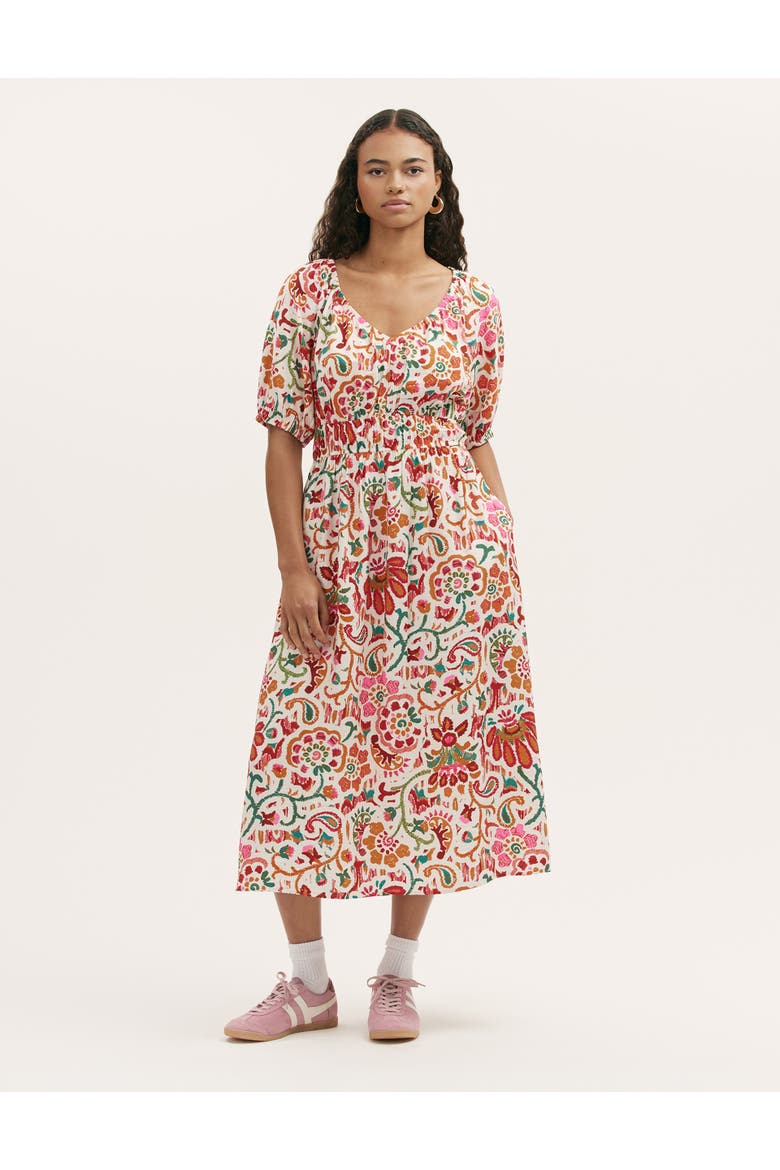 Estee Floral Crepe Midi Smock Dress