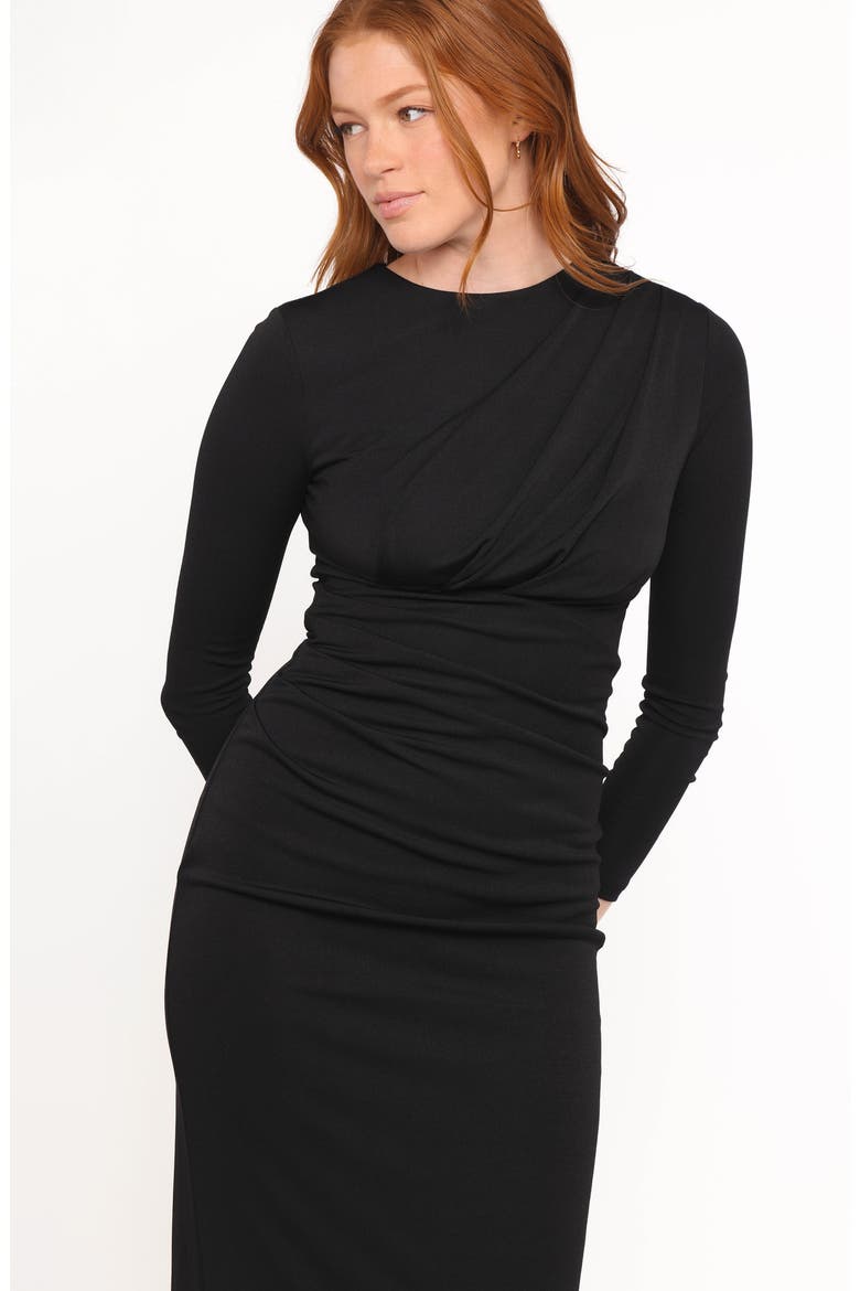 Rogan Ruched Long Sleeve Midi Dress