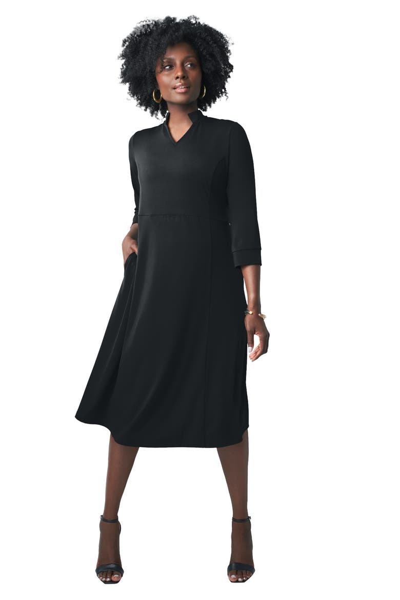 V Neck Midi Dress