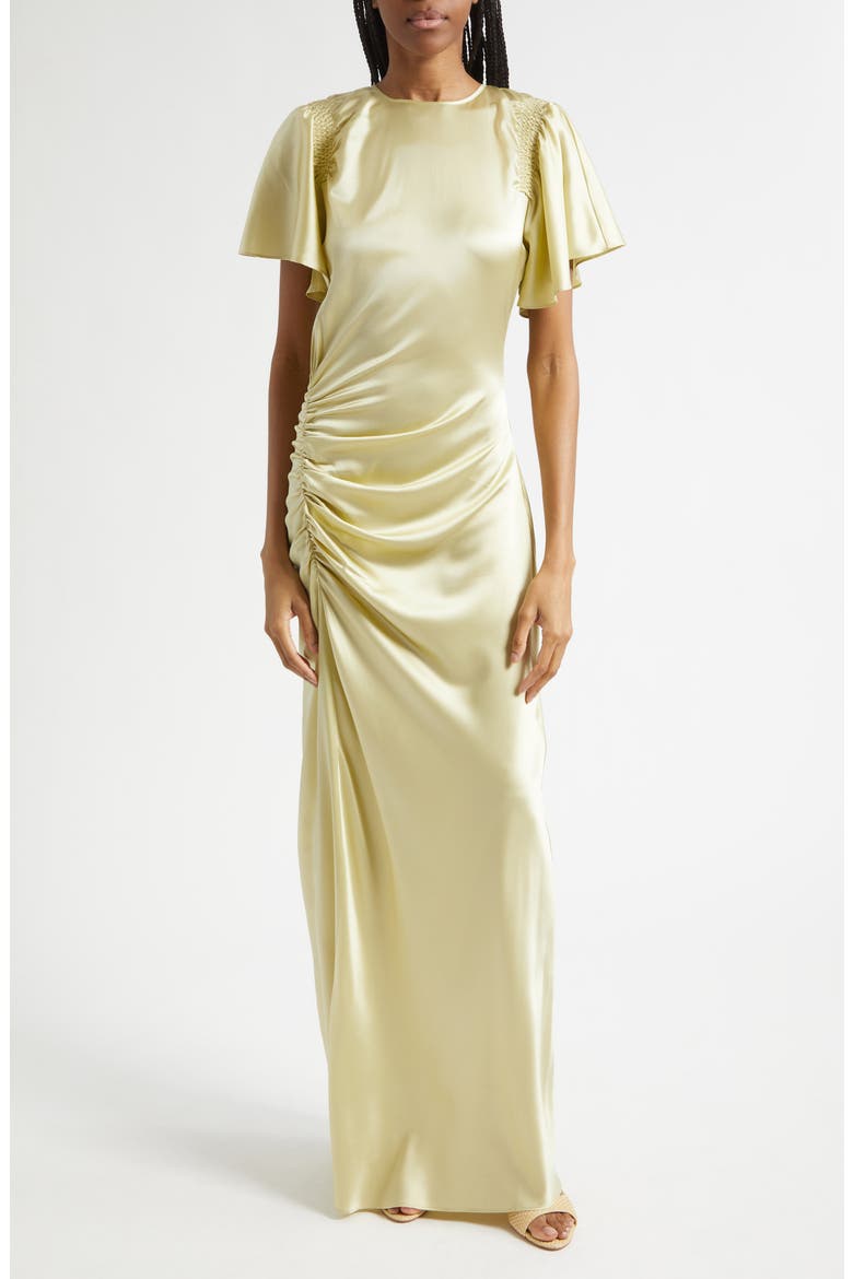 Huntleigh Side Ruched Silk Blend Gown