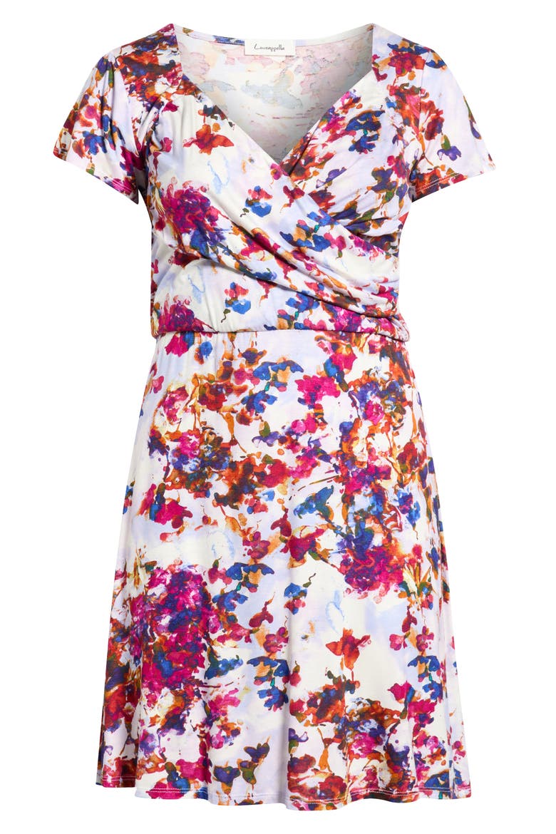 Print Faux Wrap Dress
