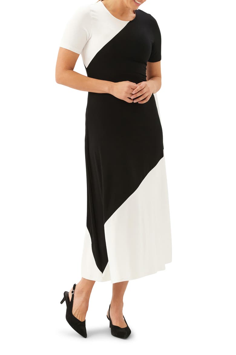 Colorblock Jersey Midi Dress