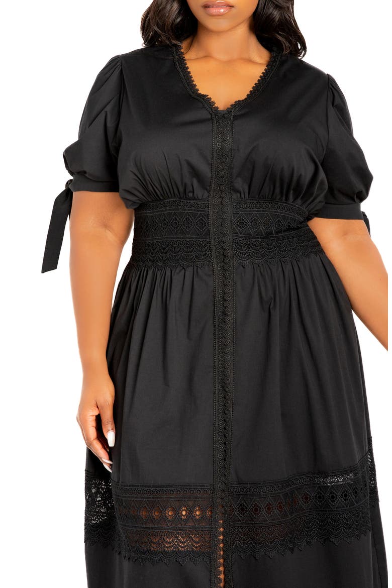 Puff Sleeve Lace Maxi Dress
