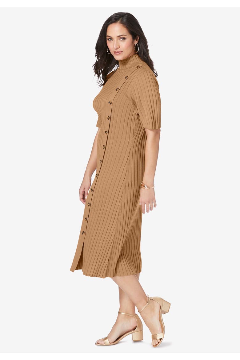 Button Front Sweater Dress