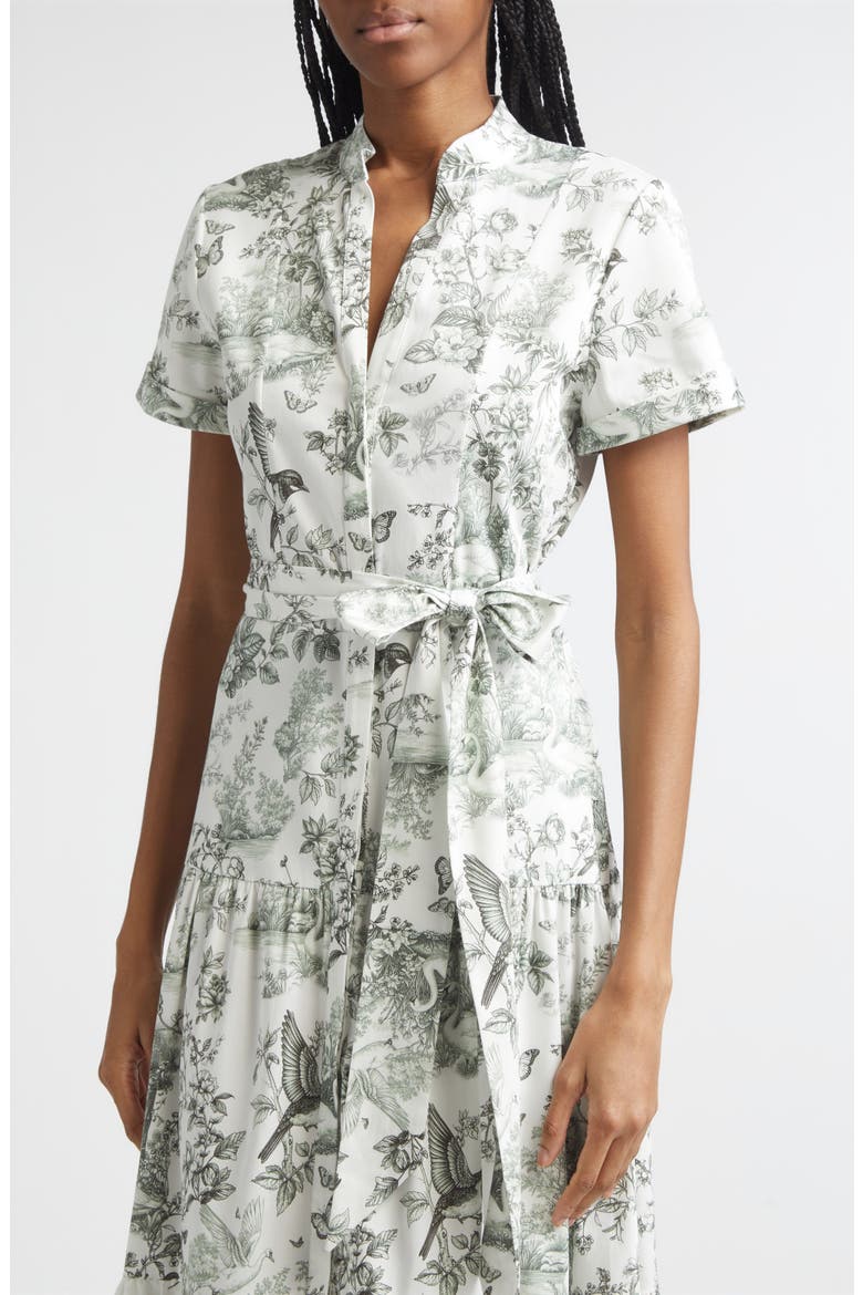 Lucy Toile Print Belted Maxi Shirtdress