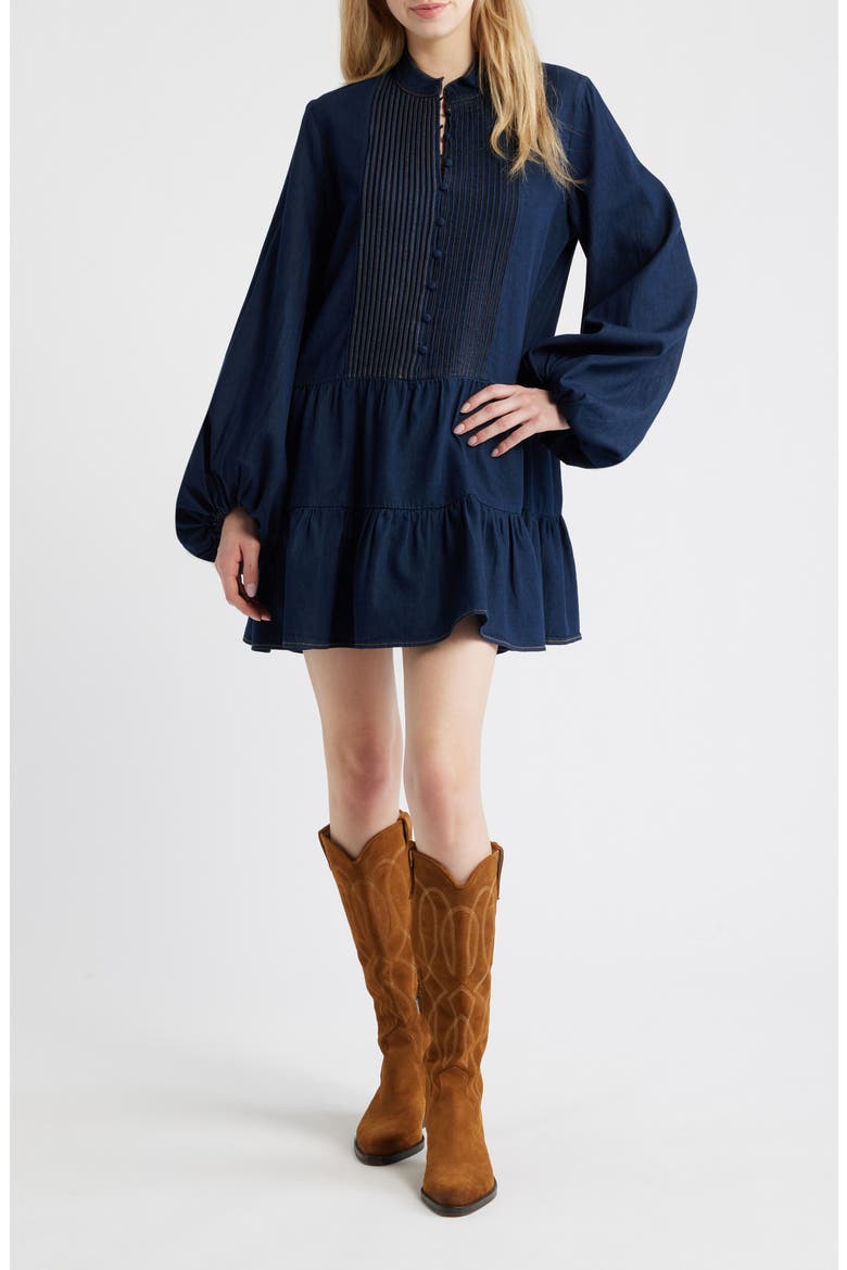 Antonia Long Sleeve Chambray Minidress