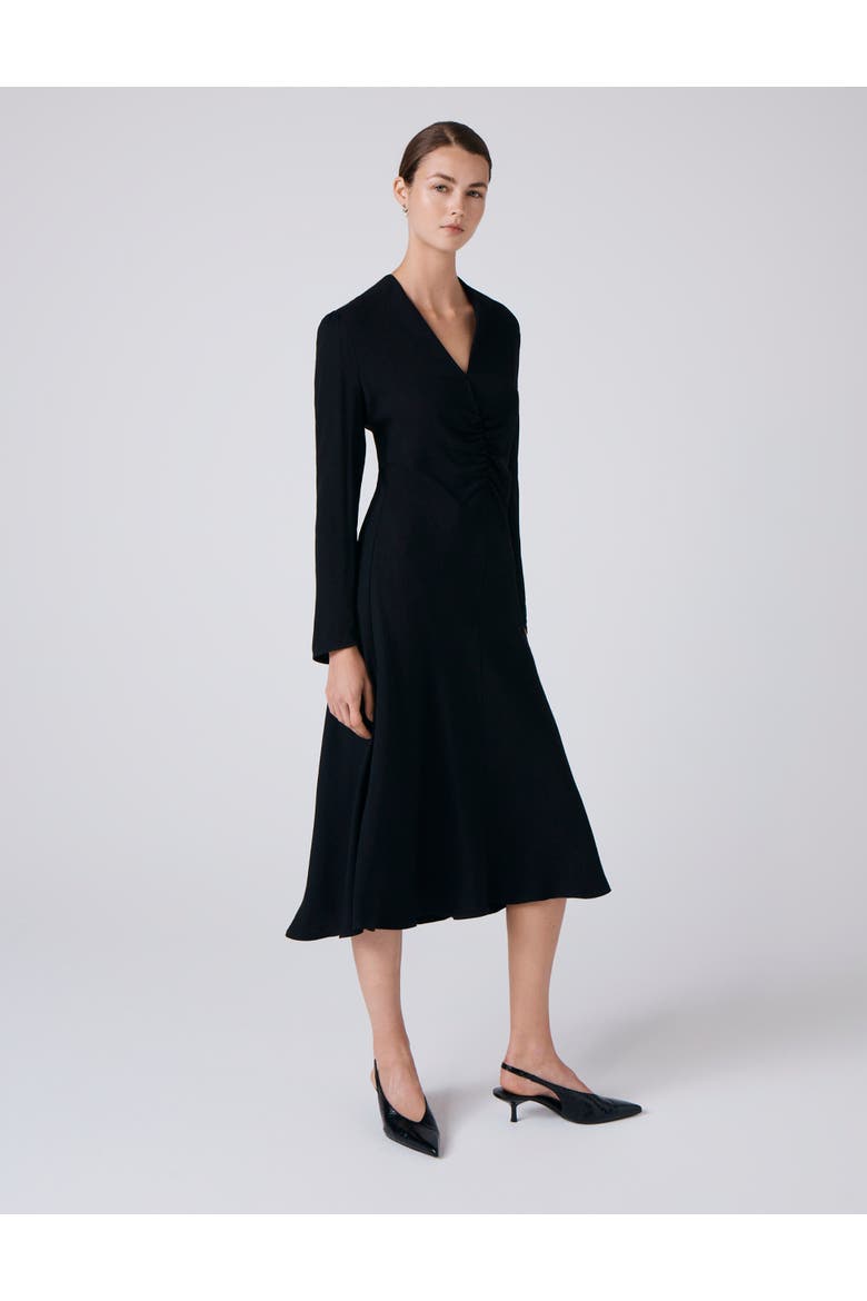Cecelia Crepe V Neck Midi Dress