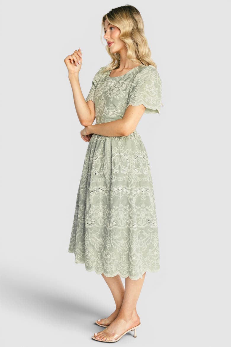 Margot Eyelet Midi Dress