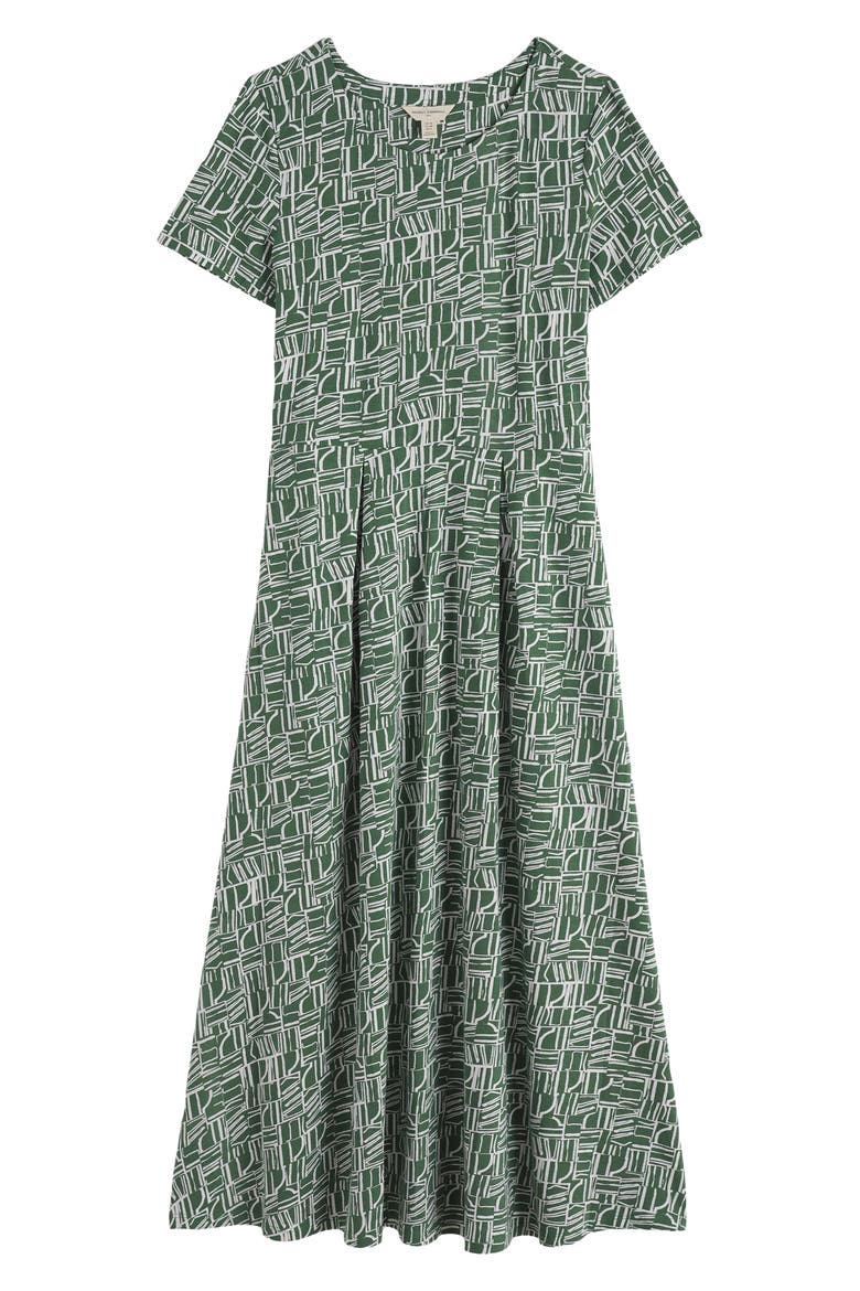 Veronica Abstract Print Stretch Organic Cotton Midi Dress
