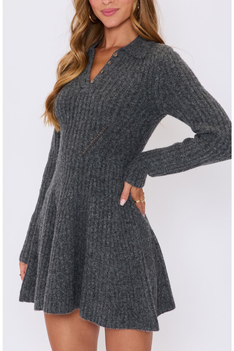 Ember Long Sleeve Polo Sweater Minidress