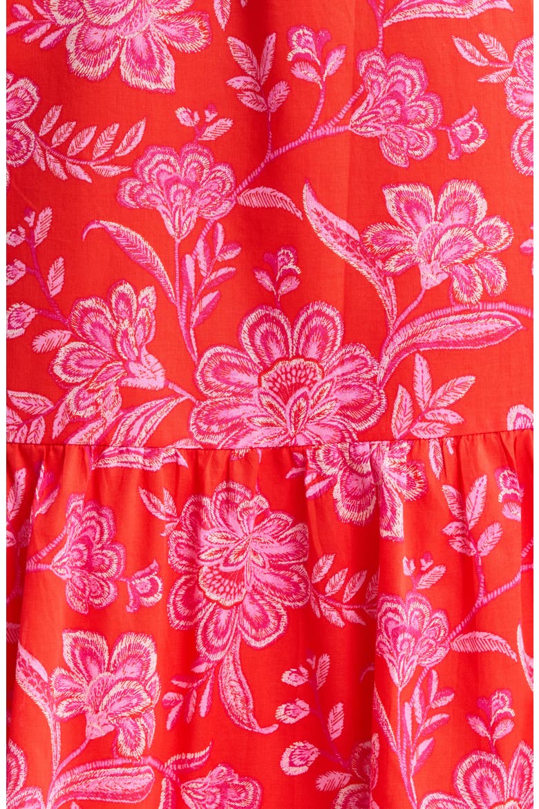 Aria Floral Beth Button-Up Cotton Midi Dress