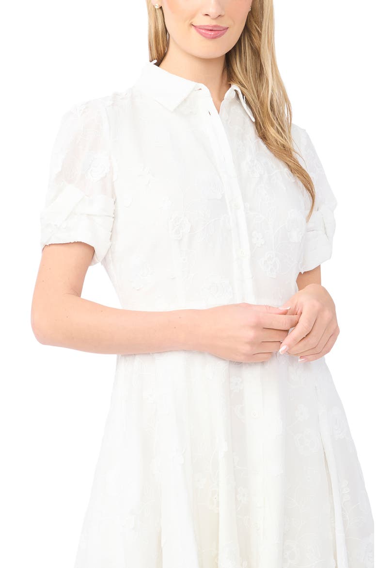 Violet Floral Embroidery Shirtdress