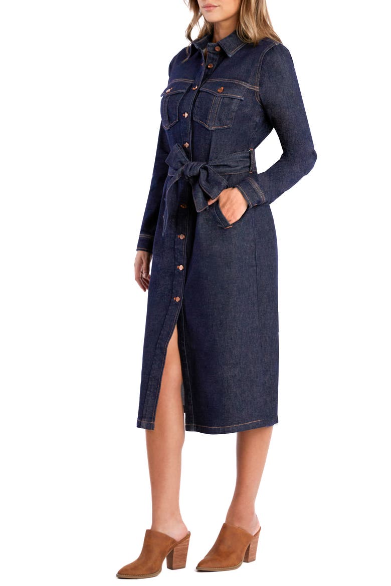 Allura Long Sleeve Denim Midi Shirtdress