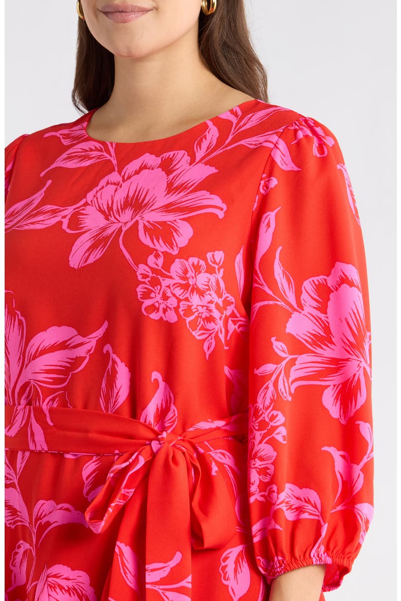 Darline Floral Collins Godet Minidress